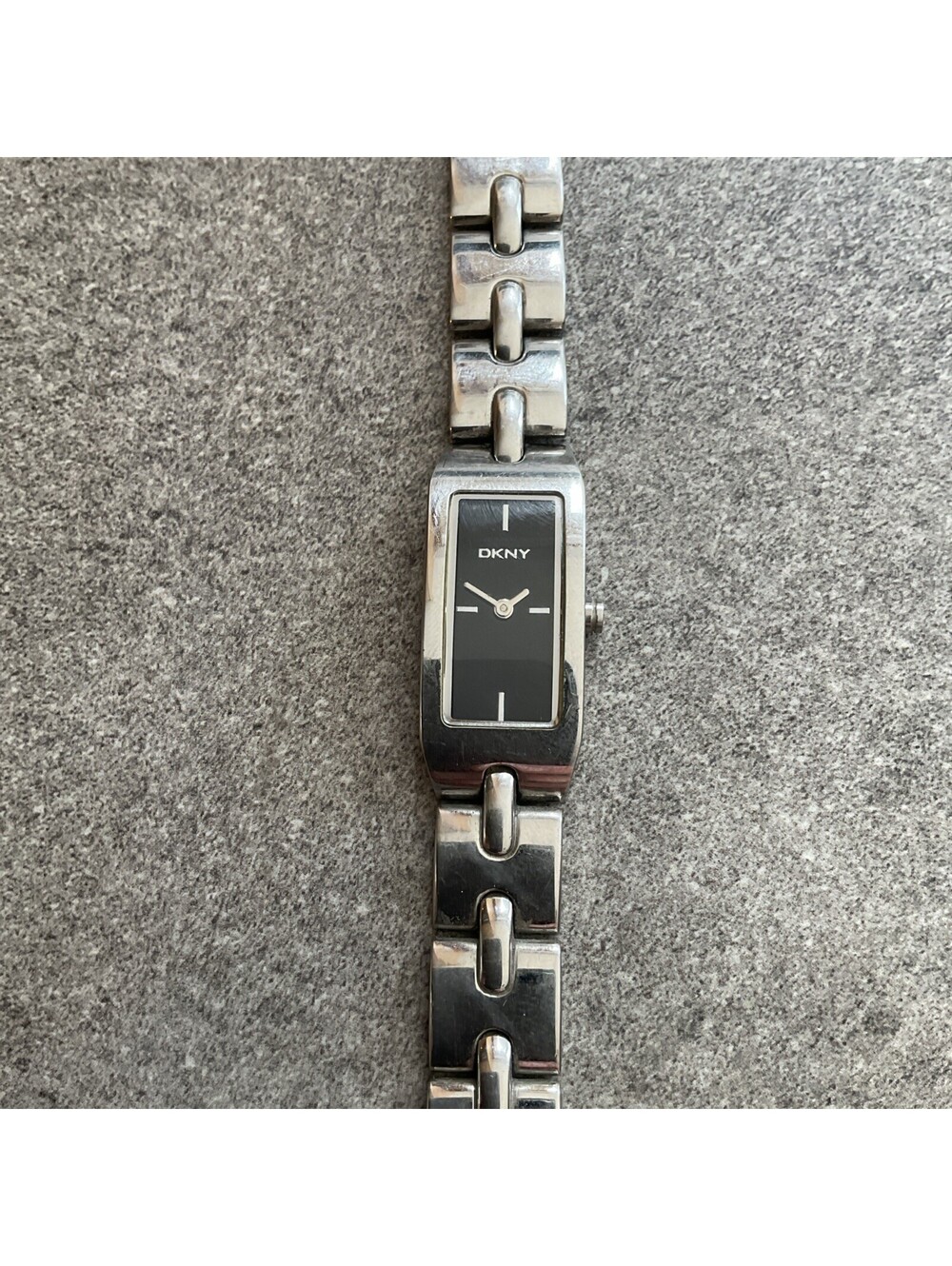 Beautiful DKNY Womens Tank Style Watch 16mm Stainless Steel Case And Band A19
